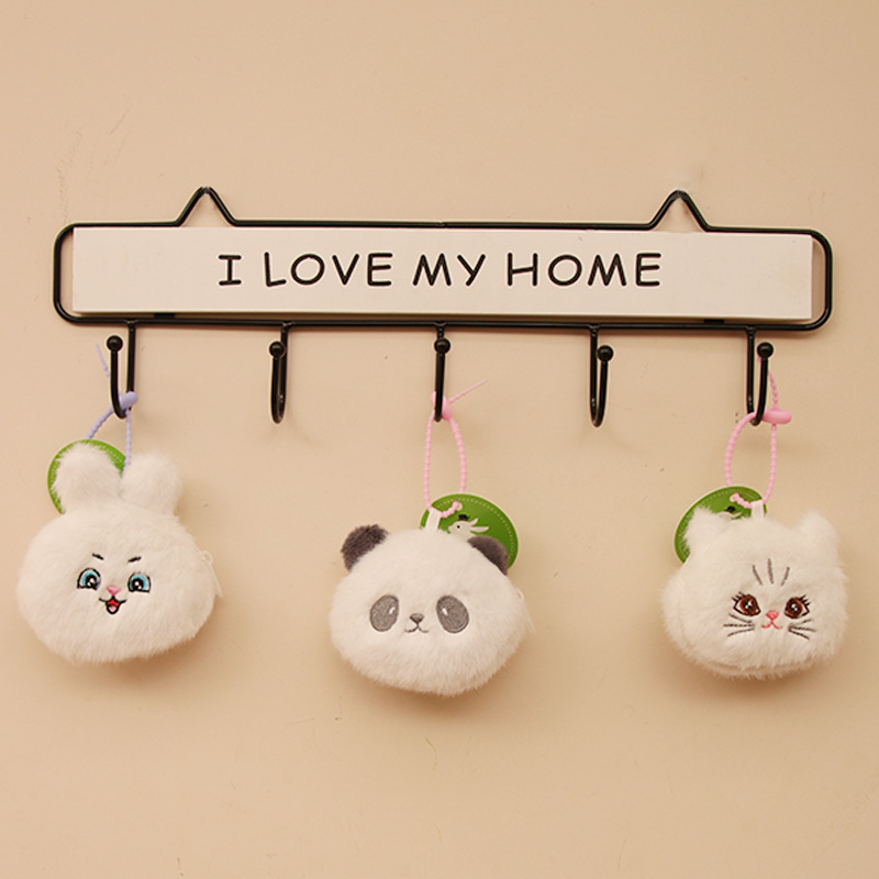 Lindo bolso de cabeza de animal juguete de peluche Panda Pikachu monedero colgante joyería pequeña muñeca viaje conmemorativo