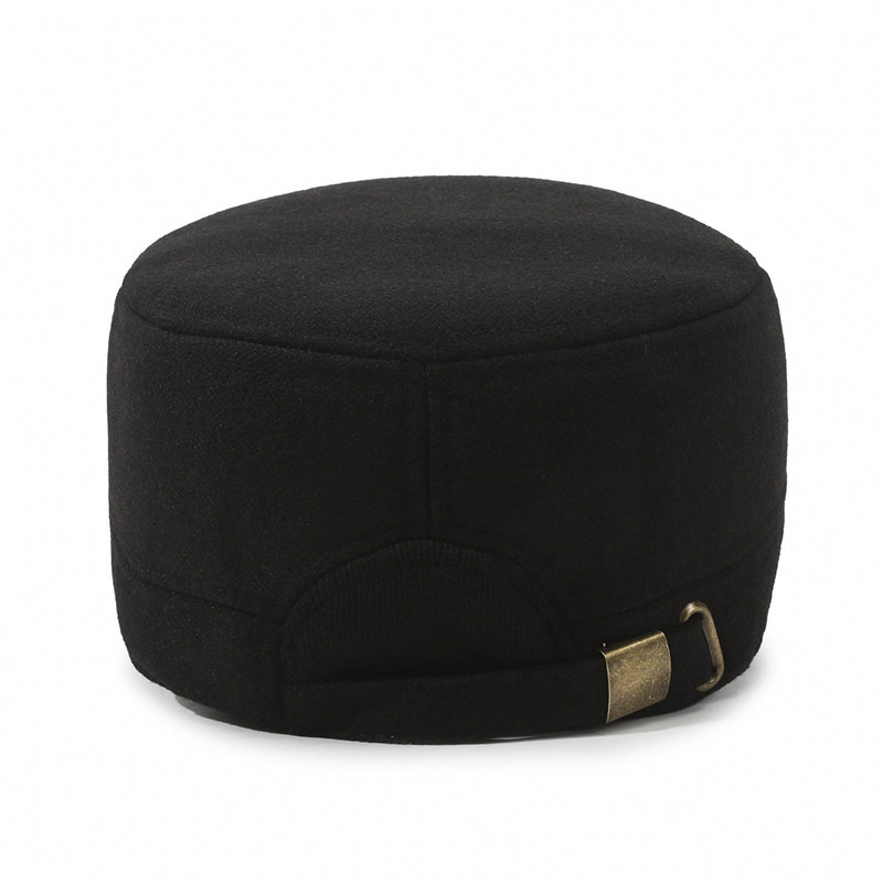 Automne hiver nouveau haut plat à avant-toit court pour hommes d'âge moyen et âgés, chapeau en coton chaud d'extérieur, oreille décontractée résistante au froid_voghion.com