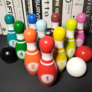 Children's Solid Wood Bowling Toy Large Indoor Ball Sports 2 Baby 5 Kindergarten 3 to 6 Years Old Boy