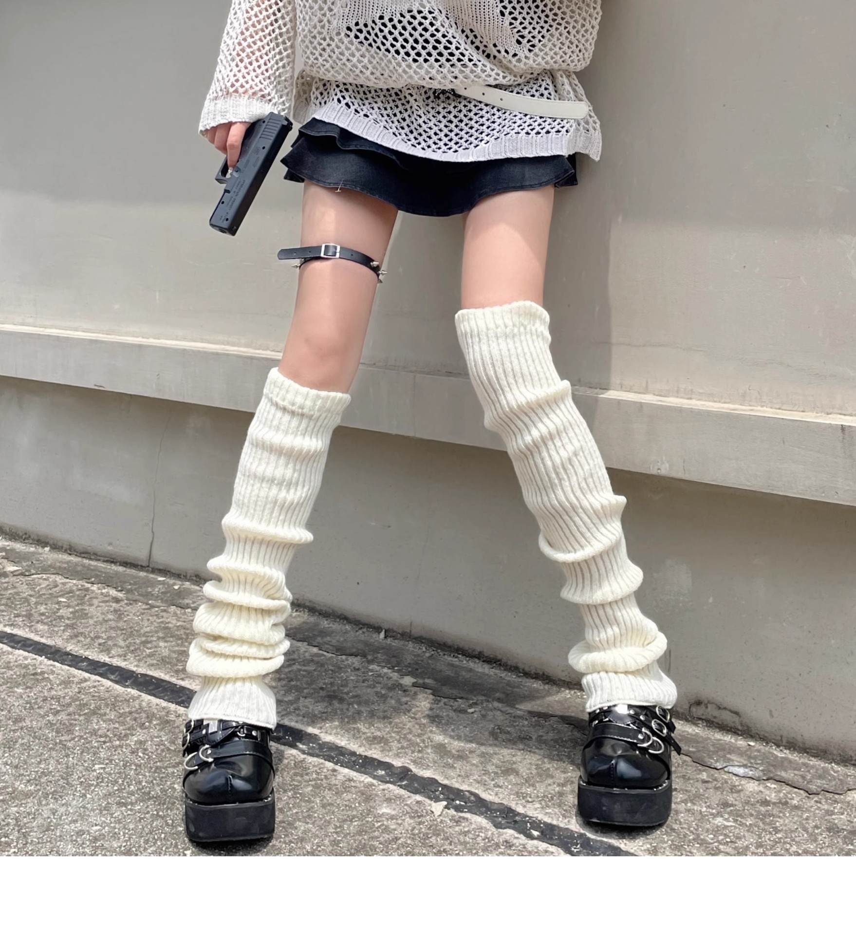 Calzini lavorati a maglia Calzini caldi a metà tubo Autunno/Inverno Calzini alti fino alle gambe Y2K Calzini Spice Preppy Pile per donna_voghion.com