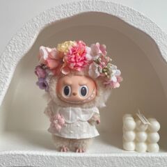 簪花头套批发17厘米cm拉布布衣服labubu娃衣一二三娃衣套装