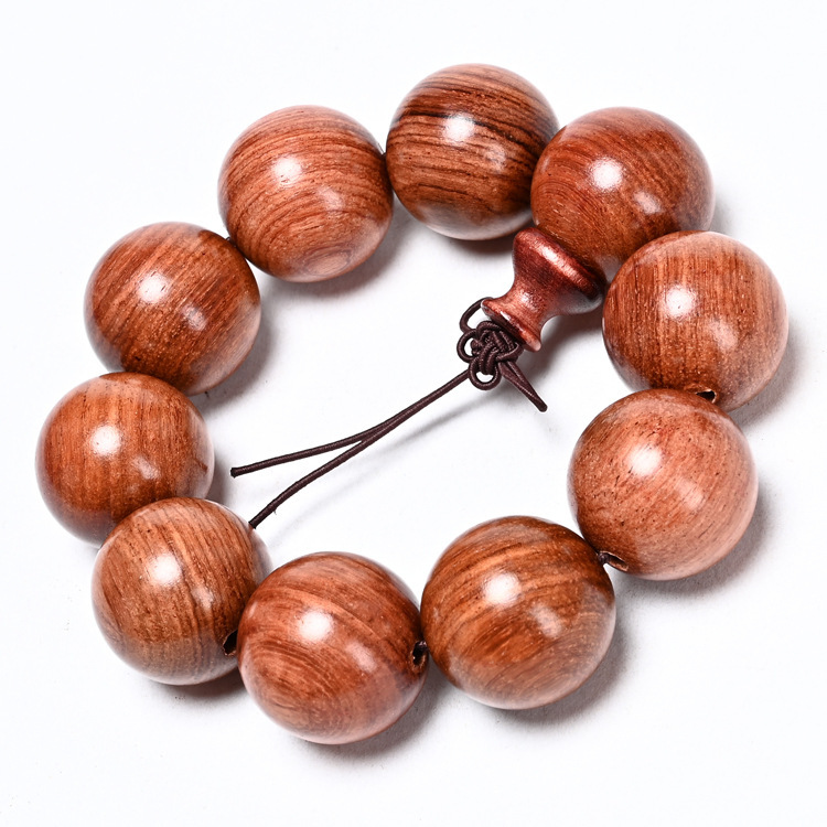 Bracelet Bouddha en perles de bois de rose de Myanmar, style décontracté, avec cordon à la main, Huanghuali_voghion.com