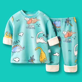 加绒儿童秋衣秋裤套装秋冬款宝宝衣服加厚内衣婴儿保暖衣男女童装