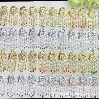 新款6.5cm水滴钻流苏小米粒钻链花边diy钻链装饰服装辅料花边配件