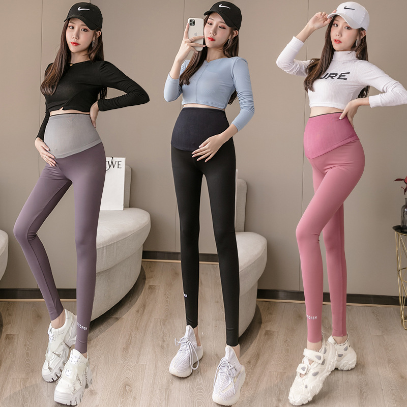 Real Shot of New Spring and Autumn Sharkskin Maternity Pants, High-Waisted, Tummy Control, Butt-Lifting, Slimming, Women's Outerwear, Yoga, Barbie Fitness