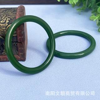 绿色外蒙料圆条手镯仿和田碧玉女款直播货源批发地摊会销一件代发