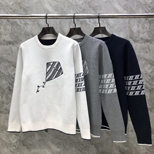 TB Autumn and Winter New Knitted Crewneck Kite Cotton Yarn Sweater Casual Fashion Comfortable All-match Men and Women