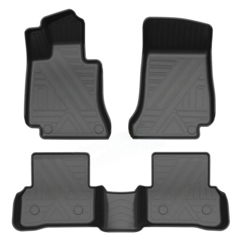 TPE Rubber Waterproof, Mercedes-Benz Universal Foot Pad - overseas-standard-lhd-left-hand-drive-14-21-c-class-w205-four-door-5-seat-single-layer-tpe-floor-mat