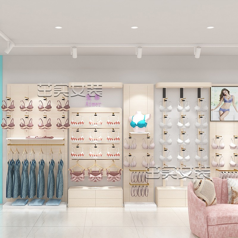 Tienda de textiles para el hogar ropa de interior estante de exhibición ropa de cama estante sujetador tienda pijamas vitrina
