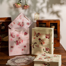 浪漫玫瑰礼品袋清新蝴蝶情人节送礼手提袋高颜值白卡纸袋收纳袋