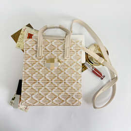 D家设计感菜篮子mini狗牙包双面单肩托特包通勤休闲手提包