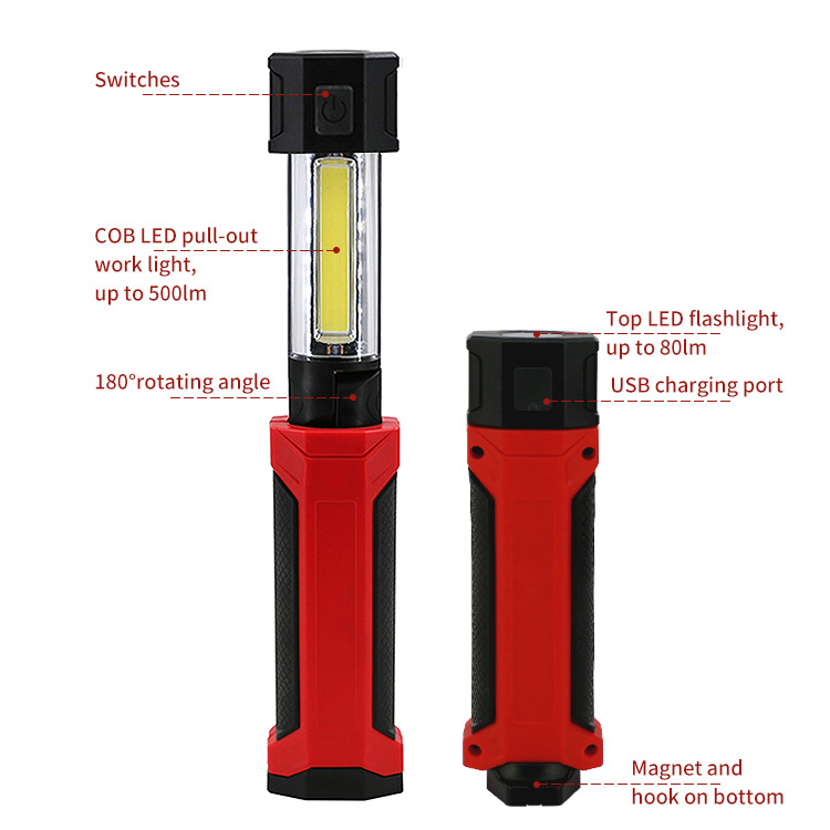 Durapower Pull-Out Work Light Led Car Maintenance Light Auto Repair Light Strong Light Magnetic Auto Repair Light Customization