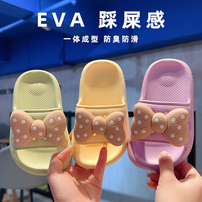 Bowknot Children's Slippers Girls' 2025 New Arrival Little Princess Non-Slip Girls' Home Indoor and Outdoor Sandals for Summer