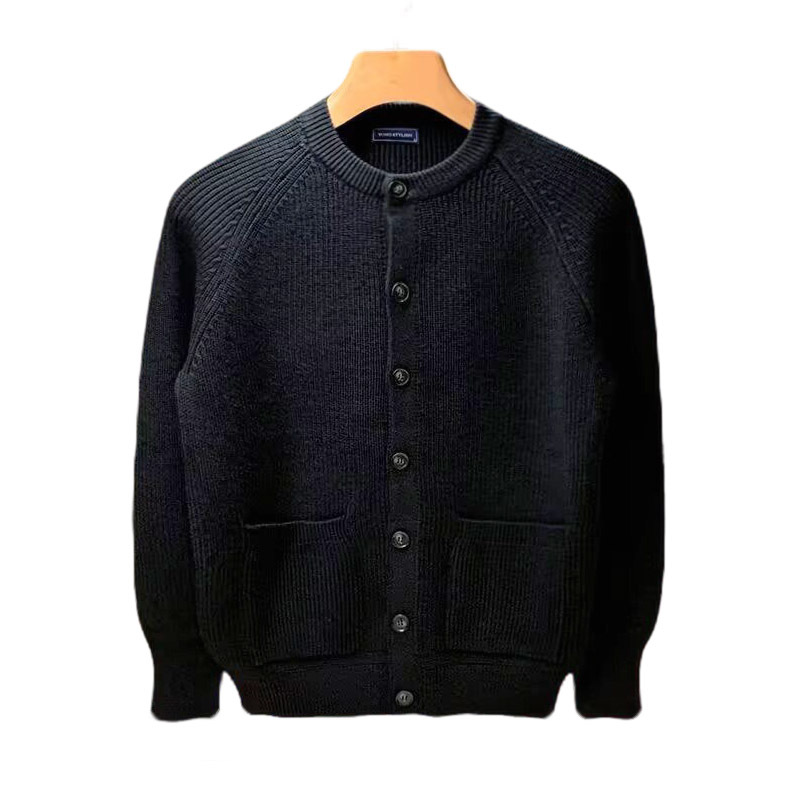 Oversized Herren-Strickcardigan – Atmungsaktiver Stretch-Pullover mit offener Vorderseite für Freizeit und Business (Schwarz/Grau/Karamell, EU-Größen S-2XL)_voghion.com