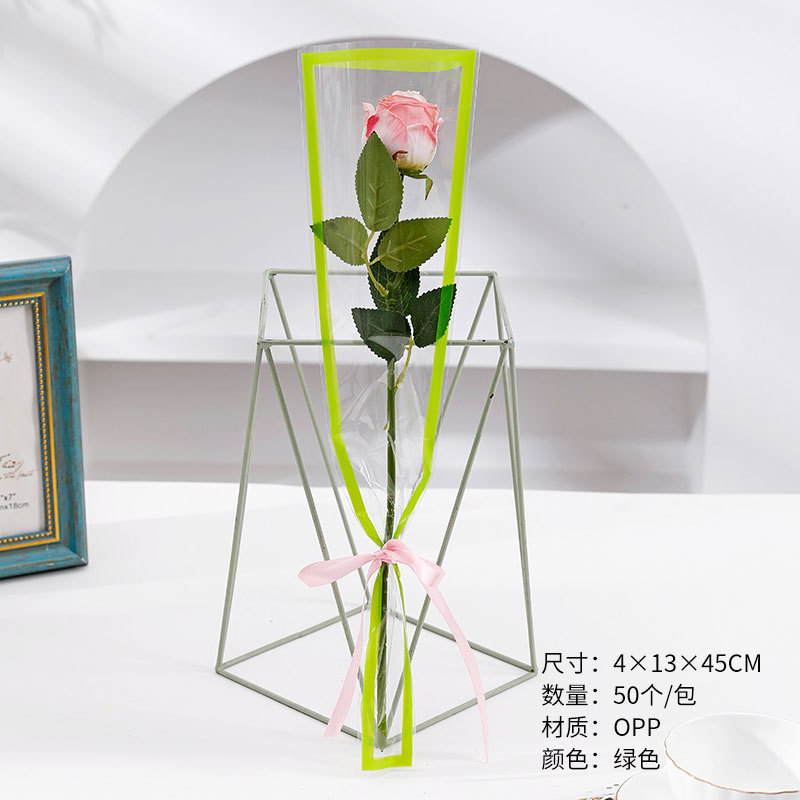 Día de San Valentín borde de color bolsas de flores rosas claras bolsas de embalaje OPP DIY material de embalaje floral