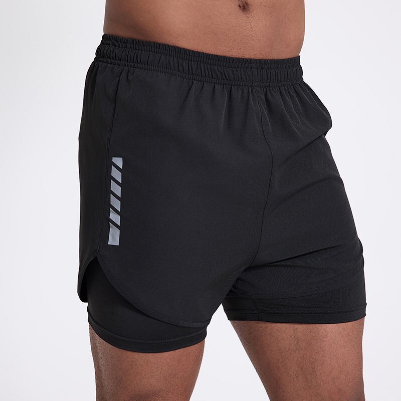 Sports Running Shorts Men's Track and Field Marathon Cycling Pants Basketball Fitness Lined Fake Two-Piece Three-Piece Pants Summer Men's Pants