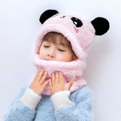 Children's Hat Autumn and Winter for Boys and Girls, Ear Protection Hat with Scarf, Cute and Adorable, Baby Ear Fleece Hat, Warm and Windproof