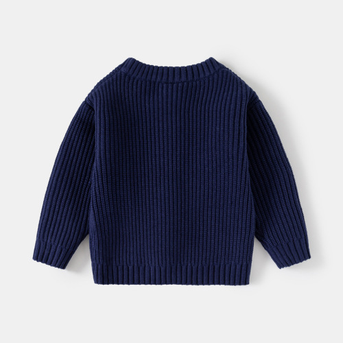 Cross-border children's clothing warm sweater one piece shipment 25 autumn and winter new boys' seven needle core yarn knitted bottom sweater 