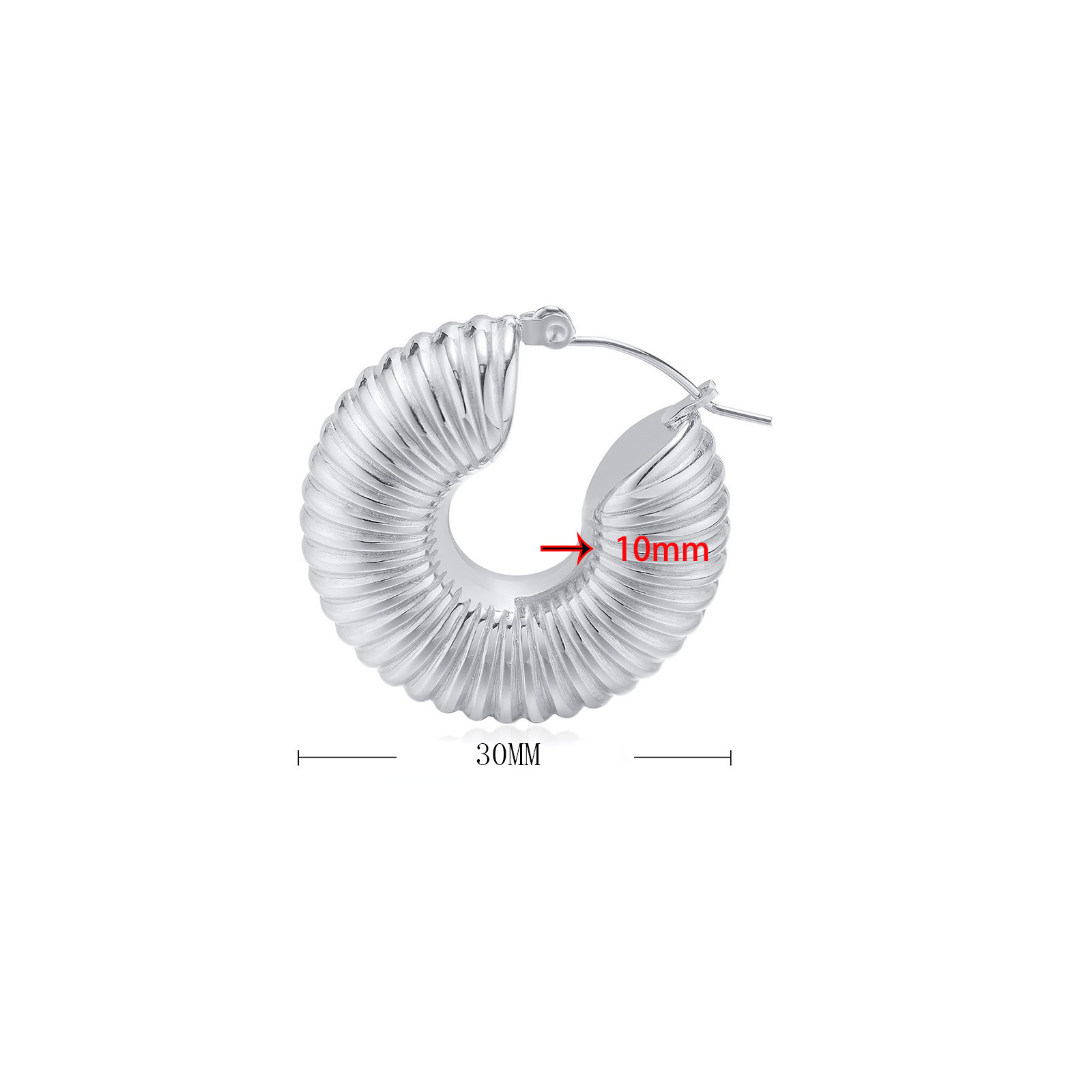 Daily Occasion Stainless Steel Material 1 Pair Simple Style Round Plating Stainless Steel 18k Gold Plated Hoop Earrings