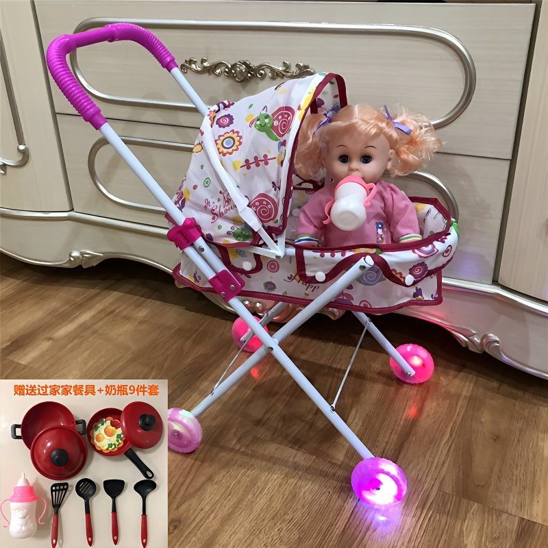 Carrito de Juguete para Niñas de Metal y Plástico Con Luz y Sonido para Juego de Rol