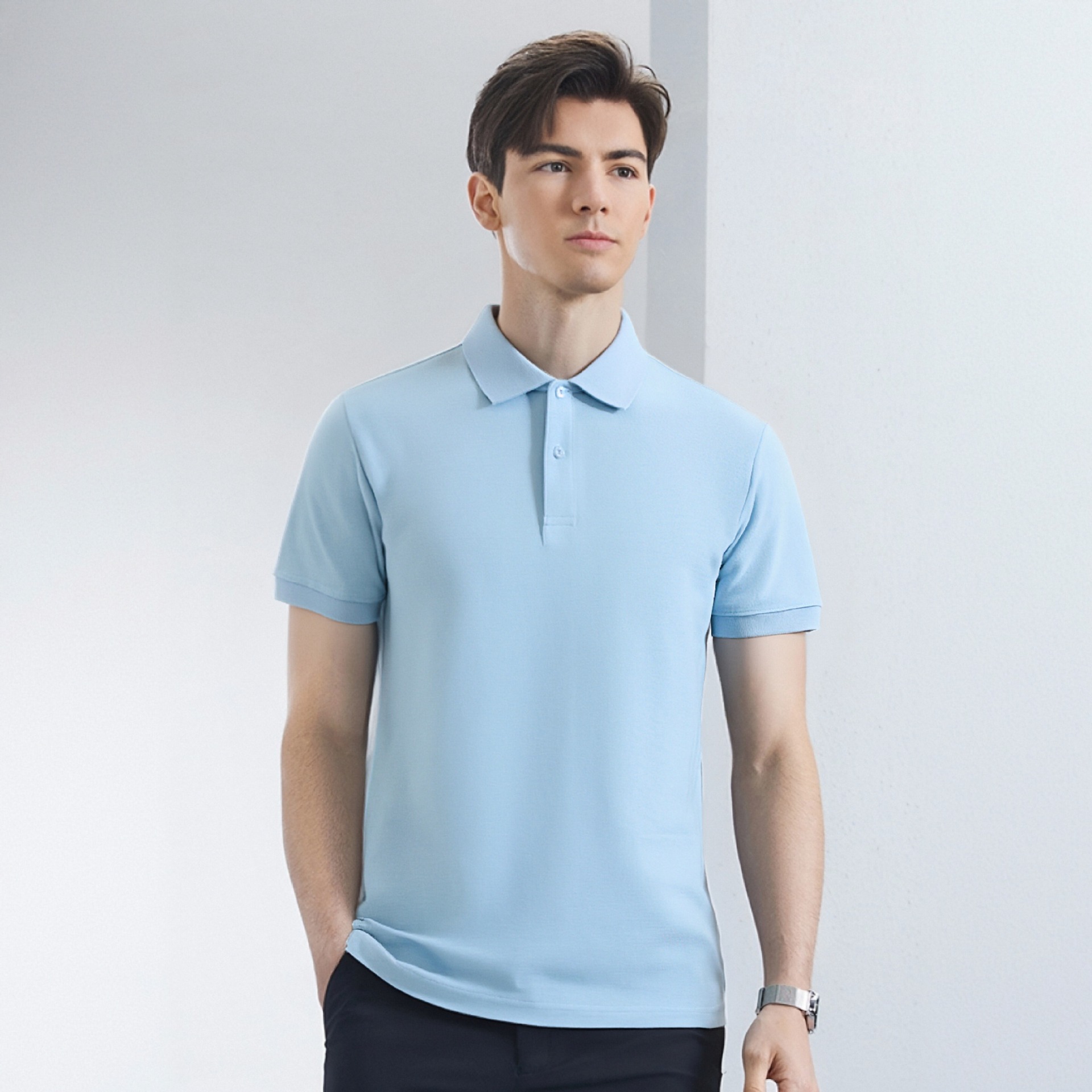 New Business Polo Shirt Work Clothes Advertising Shirt Group Clothes Custom Embroider Printed Logo European Size Sub-Code Exhibition Clothes