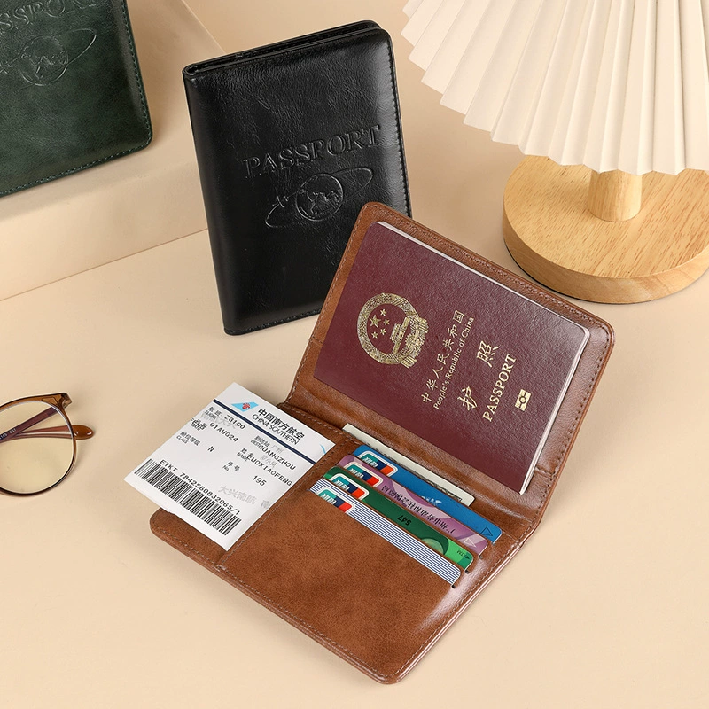 Кожаный ч Traveling паспорт сумка, вместительный паспортный кейс, карточница, анти-краже cross-border торговля