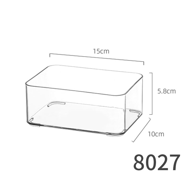 8027. short transparent box-small size 1 pet high transparency can be stacked