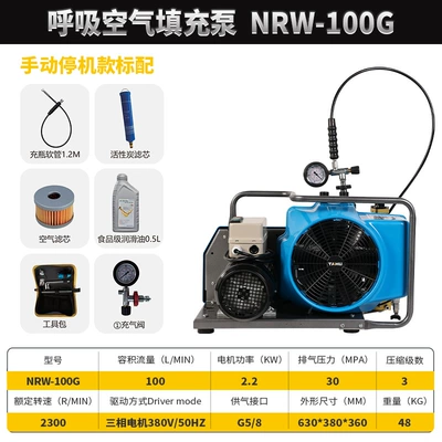 Pump 4500Psi, Hava kompressorları - nrw-100g-380v-manual-standard-configuration-comes-with-oil-filter-element