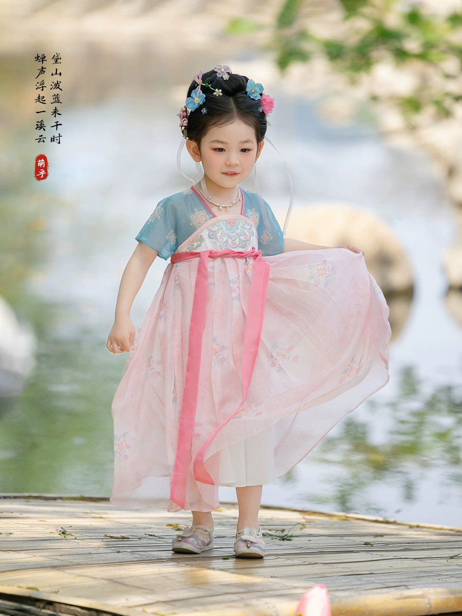 Summer Hanfu, girl's skirt, dress, 25 years, with embroidery