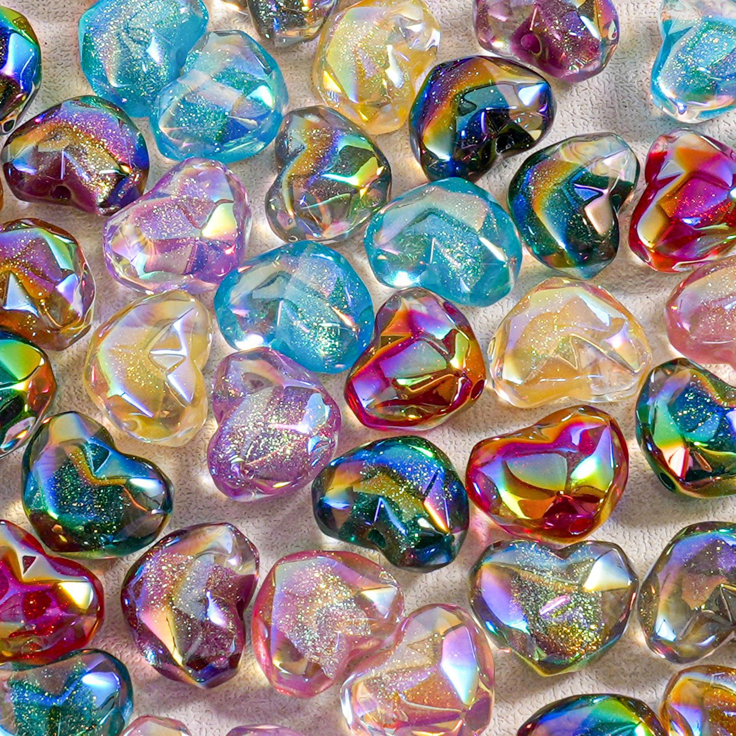 Al atardecer, corazón de azúcar, fideos cortados, amor, cuentas, teléfono móvil, material de bricolaje, accesorios de joyería, cuentas finas de resina flash en forma de corazón, lotes dispersos