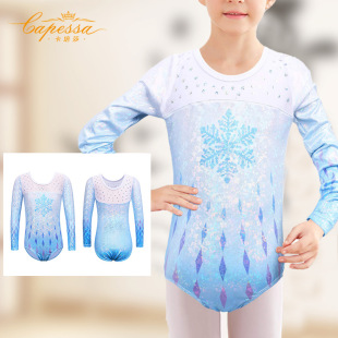 Children's Performance Clothing for Girls, Gymnastics Leotards, Long-Sleeve Dance Practice Outfits, European and American Style