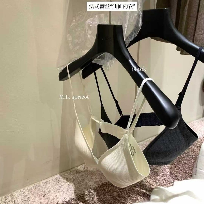metwo法式蕾丝"仙仙内衣"小胸薄杯网纱三角杯bra秋冬螺纹舒适内衣|undefined