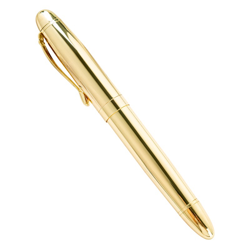 Pluma de firma de metal dorado en stock Logotipo de impresión al por mayor pluma de gel de cáscara de oro pluma de metal pluma de regalo