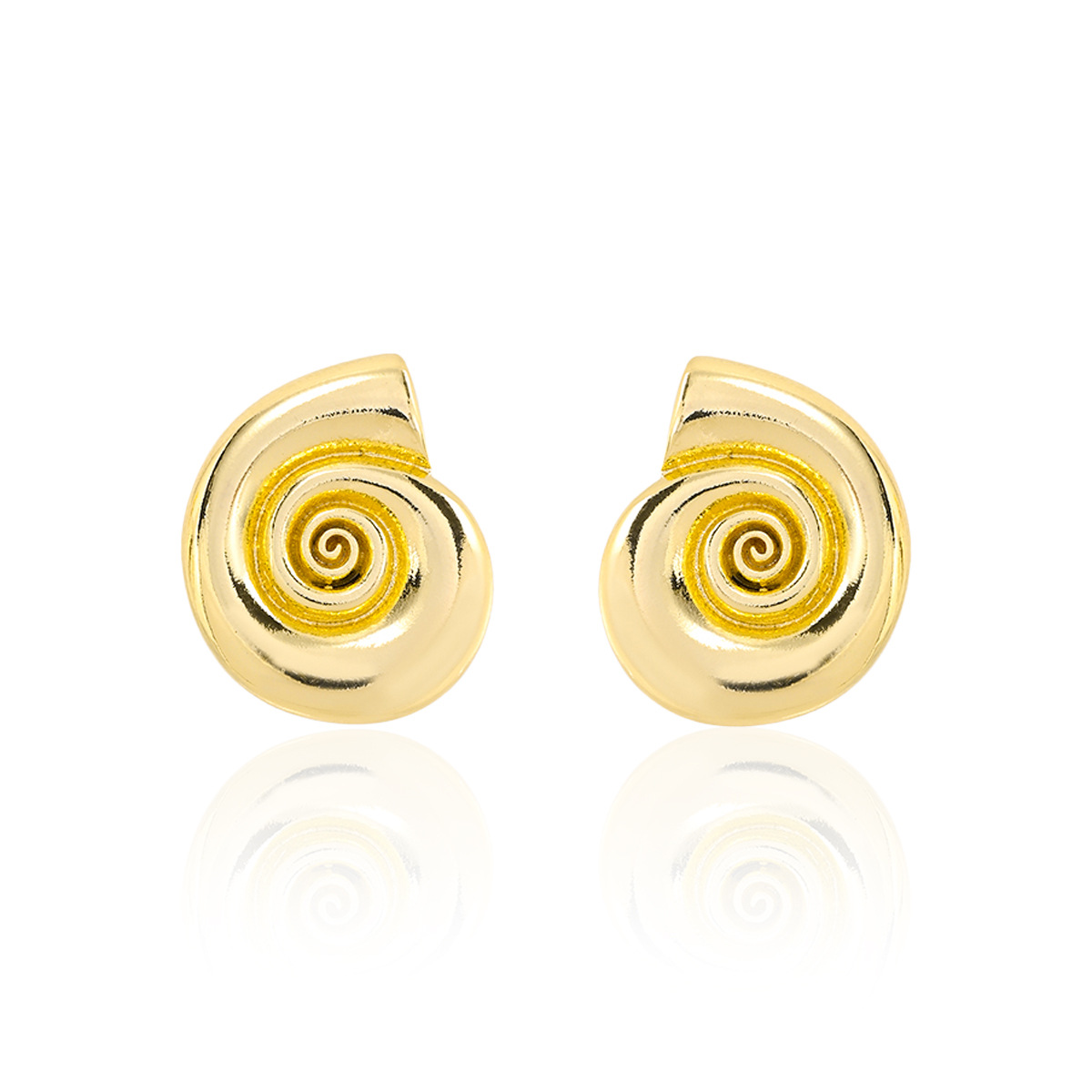 All Seasons Season 1 Pair Marine Style Simple Style Conch Plating Copper Ear Studs