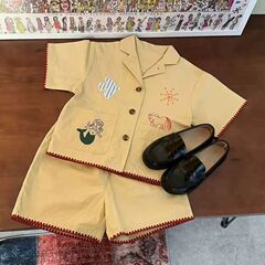 男の子サマースーツ子供用2025新作薄手クールでハンサムな半袖シャツ女の赤ちゃんおしゃれなツーピースセット