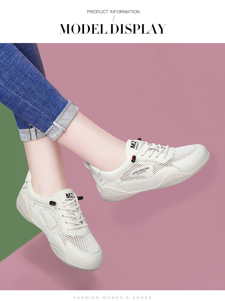 Giày sneaker nữ da thật lưới thoáng khí đế bằng 3 cm mùa hè 2025 — LJ 58219 [be xám] cao gót 3cm, LJ 58108 [be xám] cao gót 3cm, LJ 58109 [màu be] cao gót 3cm, DH 58617 [màu be xám] cao gót 3cm chi tiết 4