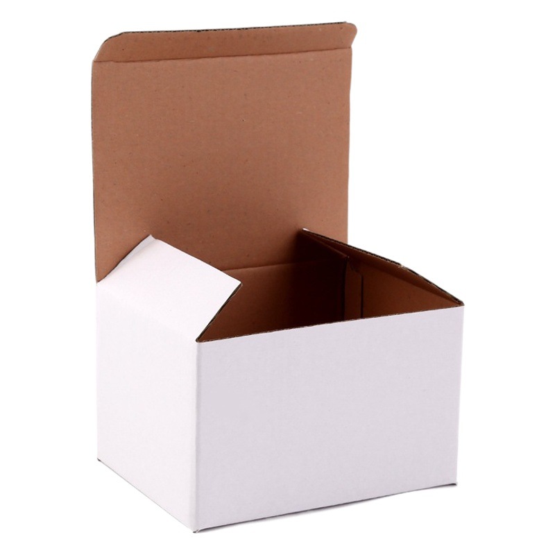 Caja de cartón corrugado blanco de tres capas 10-11-12-13-14cm plegable caja de embalaje de joyería al por mayor se puede hacer ahora