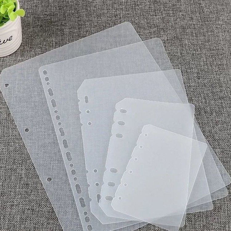 Translucent frosted pp baffle 6-hole loose-leaf inner page partition transparent A5A6 hand account core wholesale partition page