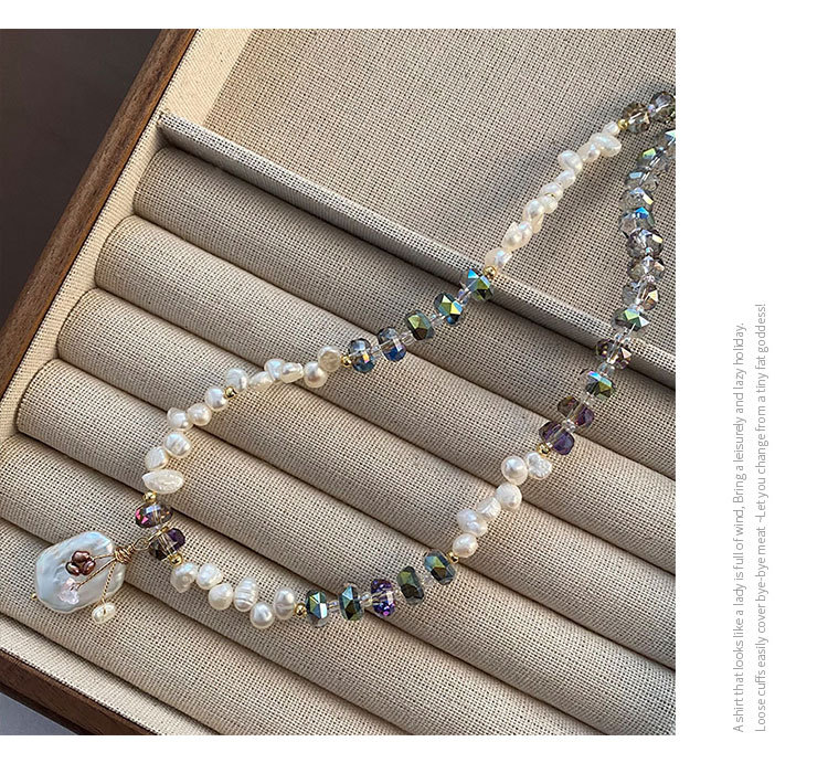 Necklace Classification 304 Stainless Steel, Freshwater Pearl Chain Material Freshwater Pearl Titanium Steel Beaded Chain Plating Irregular Geometric Necklace