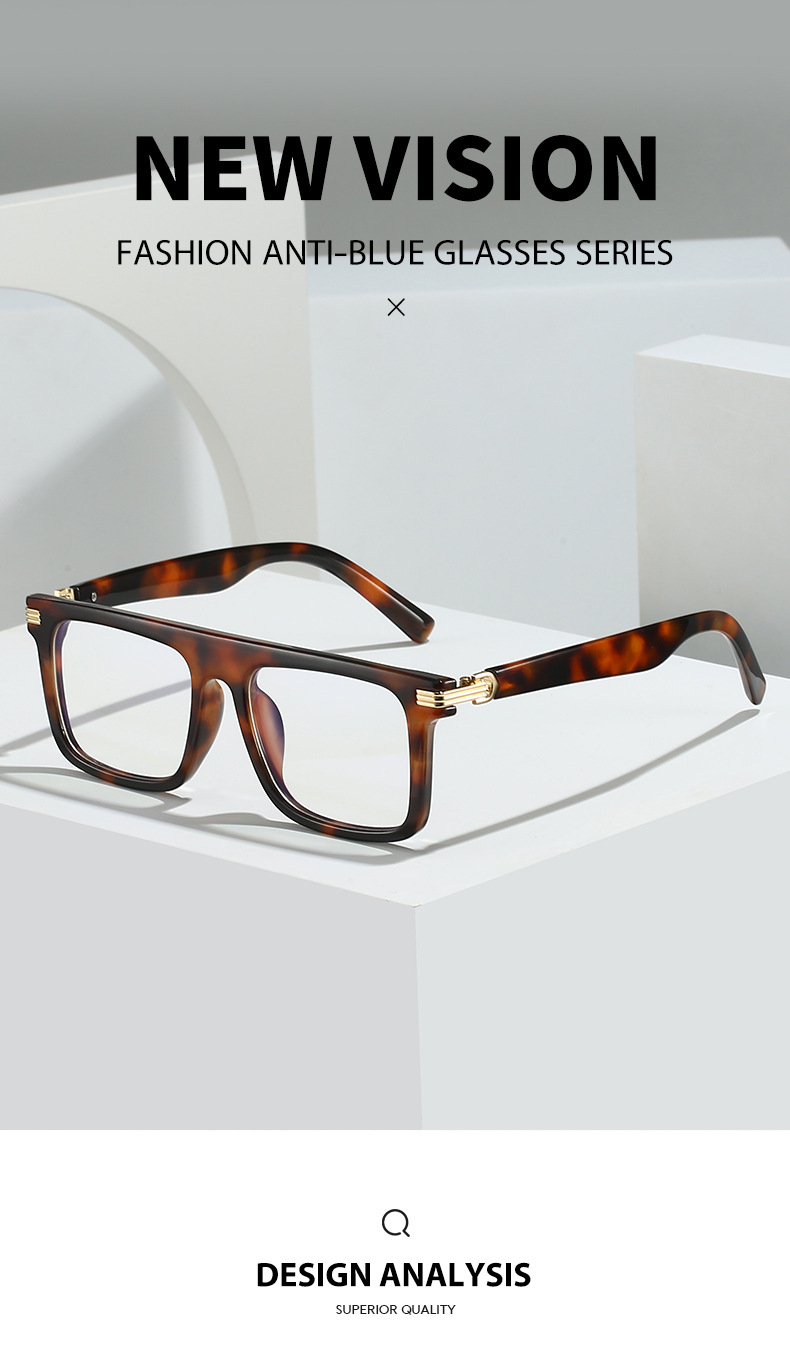 Retro Square Reading Glasses Men's Non-prescription Frame Versatile_voghion.com