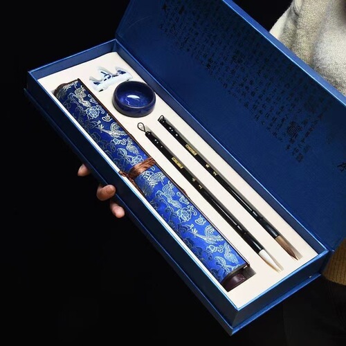 Ten thousand water-written cloth brocade scroll set gift box set student brush calligraphy copybook gift set four treasures in the study room