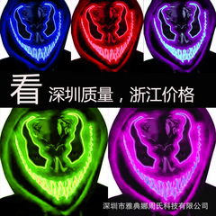 Bestselling Movie Style Venom EL Light-Up Mask Amazon Wholesale Halloween Funny Horror Flash Prop