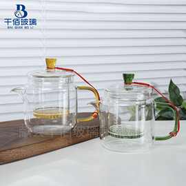 350ml围炉煮茶壶 新款高硼硅玻璃花茶泡茶壶办公室耐热玻璃煮茶壶