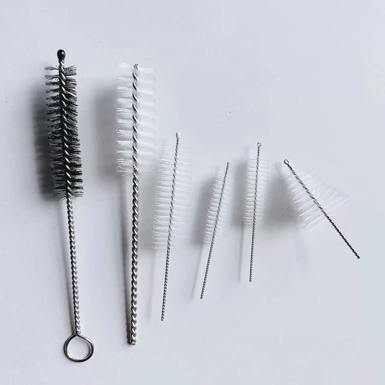 Медицинская щетка для чистки щетка для чистки лабораторных труб для очистки щетки через отверстие круглые нейлоновые головки для щетки из нержавеющей стали ручки