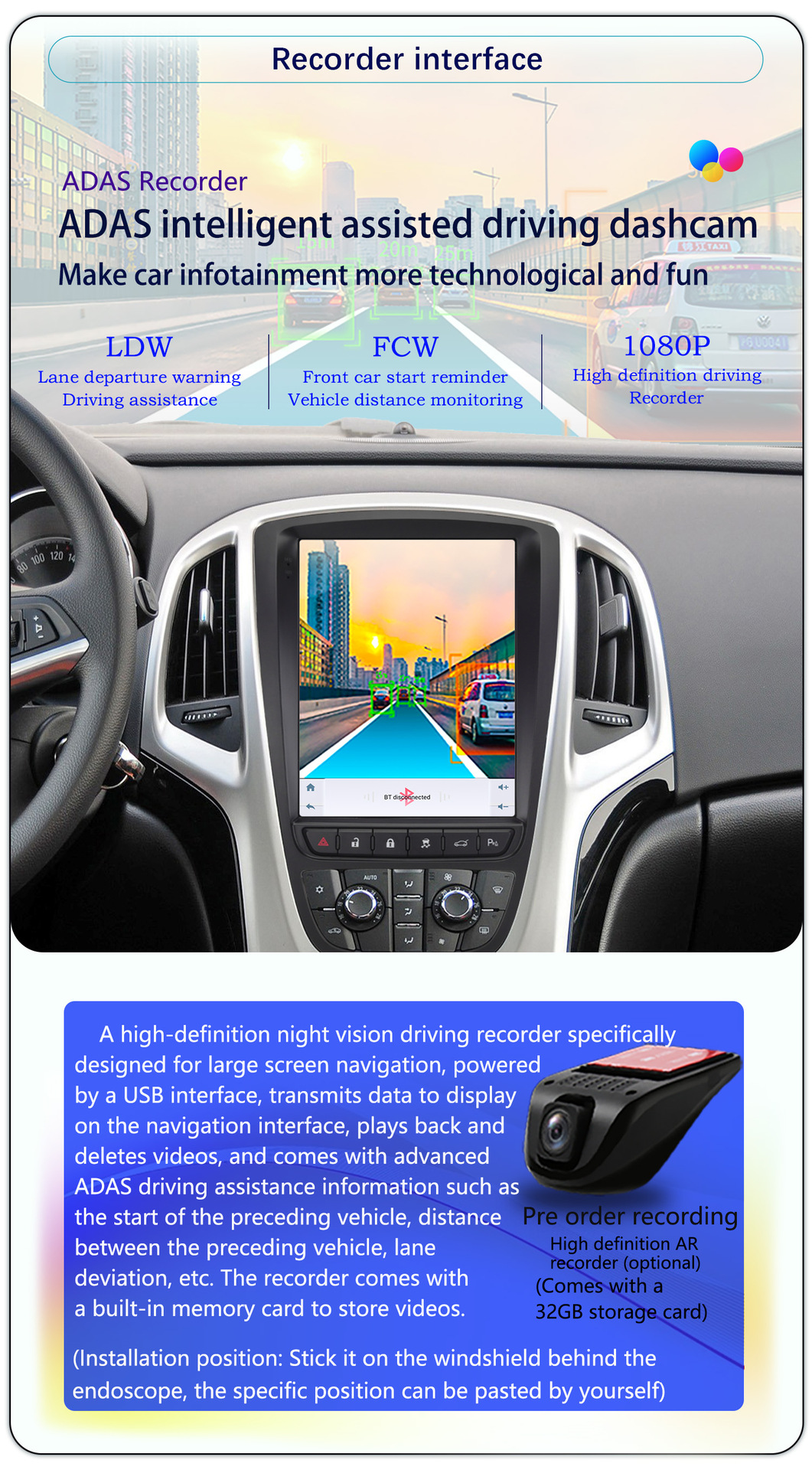 Suitable for 10-14 Models 10.4inch Buick Excelle Xt/Gt Modified Large Vertical Screen Navigator