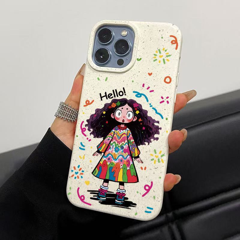 Funda para teléfono iphone16promax para chica rizada linda Apple 15 anti-caída 14pro chica 13/12
