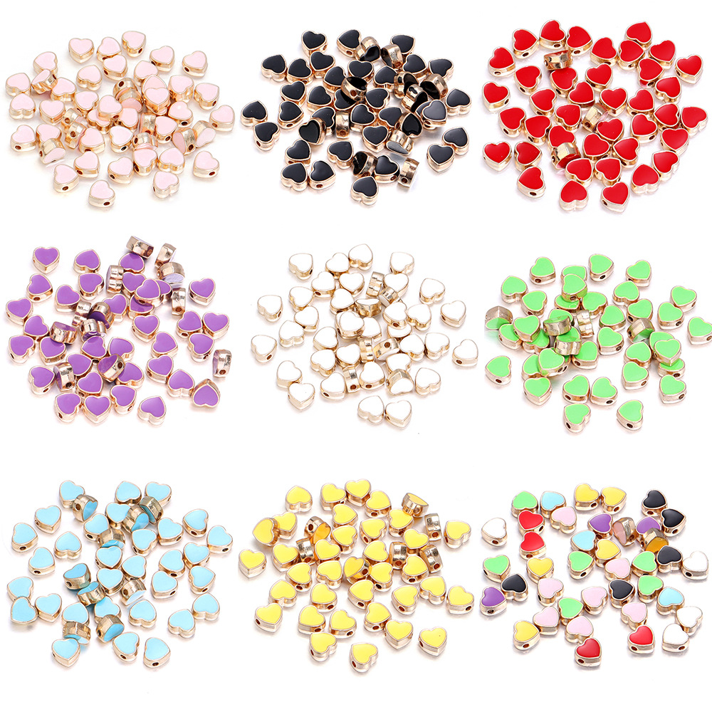 Alloy Material Heart Shape Pattern 10 PCS/Package Alloy Heart Shape DIY Jewelry Accessories Beads