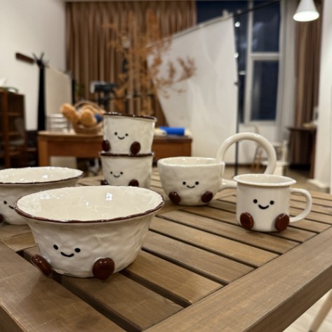 超かわいいココアビーンズシリーズ かわいいミニボウル 両耳カップ かわいい朝食カップ|undefined