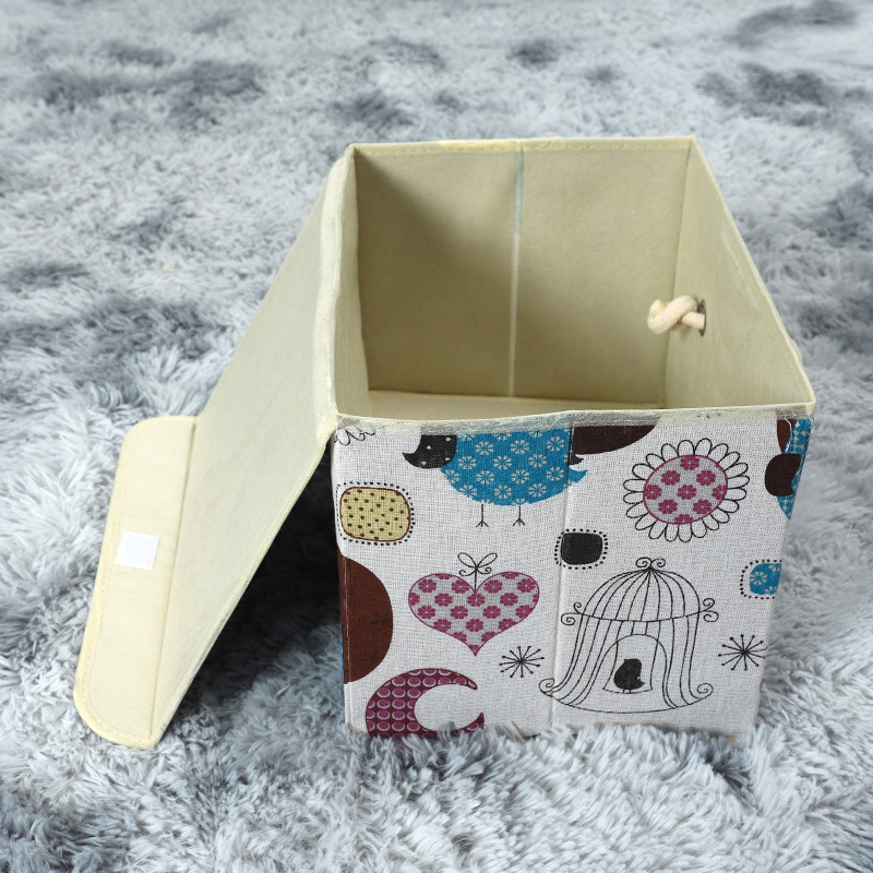 Caja de almacenamiento de tela de lino de algodón cubierta de tamaño pequeño grande caja de almacenamiento de ropa interior caja de almacenamiento de ropa no tejida image 6