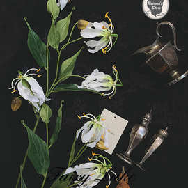 古典少女感破壶的纯洁 油画感野百合 香水百合花卉花 假绢花仿真